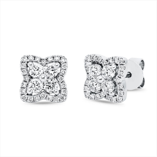 Ohrstecker 18 kt WG, 8 Brill. 0,36 ct, TW-si, 48 Brill. 0,18 ct, TW-si