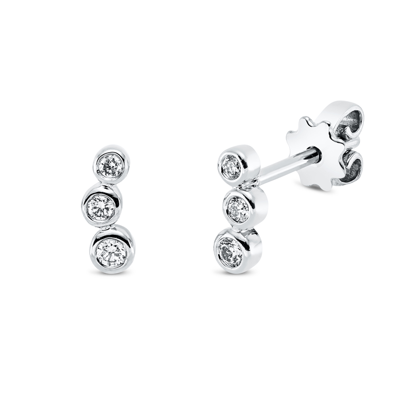 Ohrstecker 18 kt WG, 4 Brill. 0,07 ct, TW-si, 2 Brill. 0,06 ct, TW-si