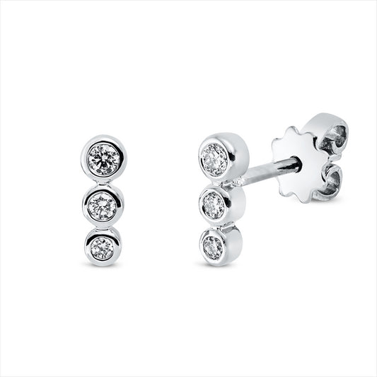 Ohrstecker 18 kt WG, 2 Brill. 0,03 ct, TW-si, 2 Brill. 0,05 ct, TW-si, 2 Brill. 0,06 ct, TW-si