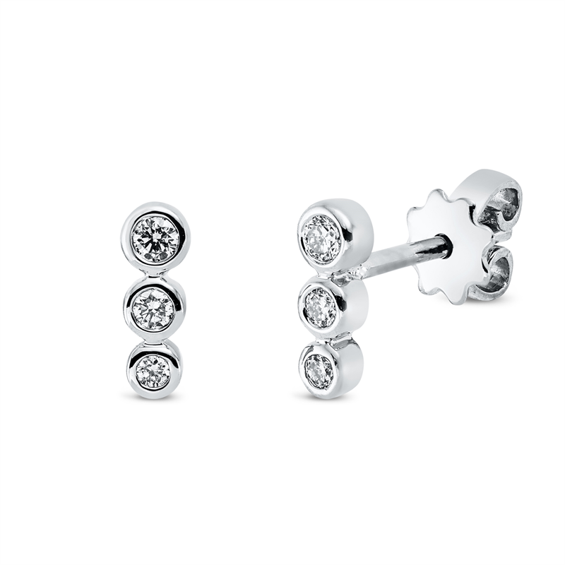 Ohrstecker 18 kt WG, 4 Brill. 0,07 ct, TW-si, 2 Brill. 0,06 ct, TW-si