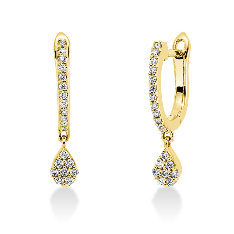 Ohrschmuck 18 kt GG, 40 Brill. 0,17 ct, TW-si