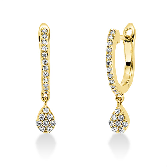 Ohrschmuck 18 kt GG, 40 Brill. 0,17 ct, TW-si
