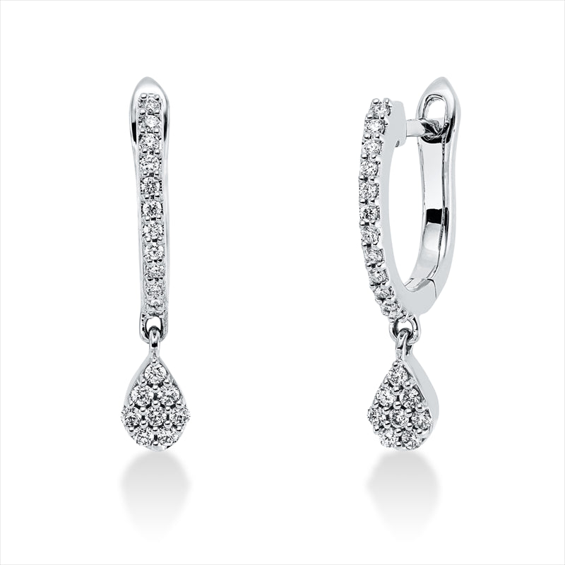 Creolen 18 kt WG, 40 Brill. 0,17 ct, TW-si