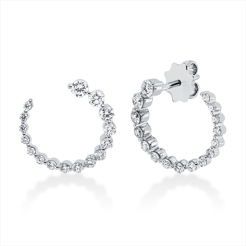 Ohrstecker 18 kt WG, 18 Brill. 0,64 ct, TW-si, 14 Brill. 0,18 ct, TW-si