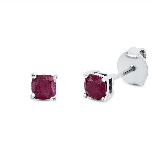 Ohrstecker 18 kt WG, 2 Rubine 0,67 ct rot