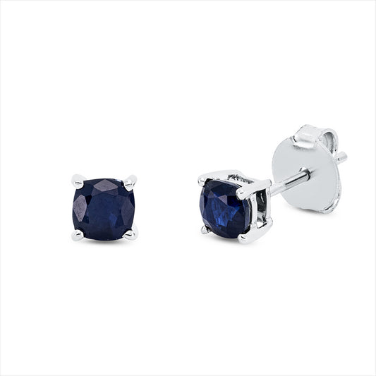 Ohrstecker 18 kt WG, 2 Saphire 0,90 ct blau
