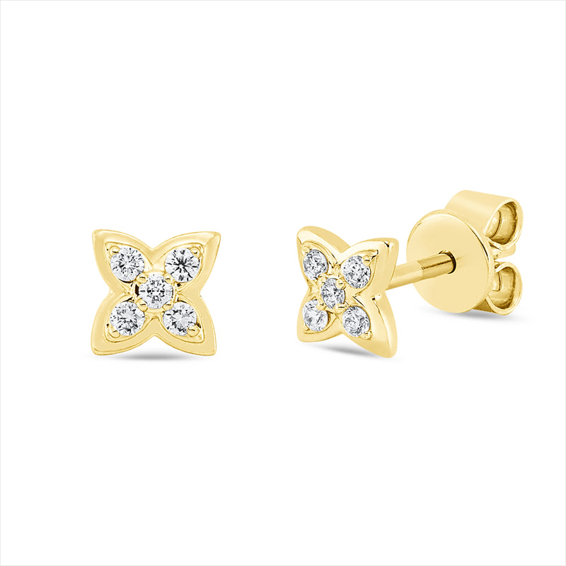 Ohrstecker 18 kt GG, 10 Brill. 0,10 ct, TW-si