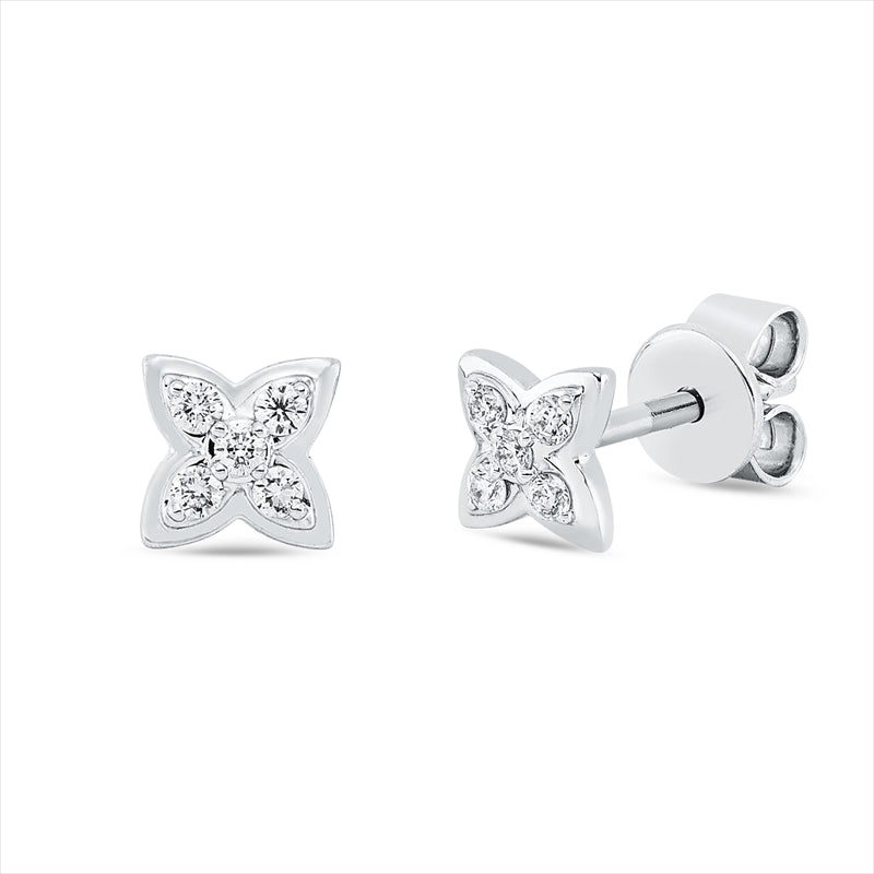 Ohrstecker 18 kt WG, 10 Brill. 0,10 ct, TW-si