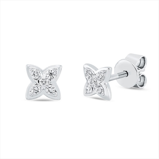 Ohrstecker 18 kt WG, 10 Brill. 0,10 ct, TW-si