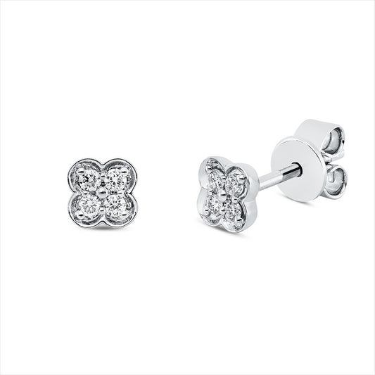 Ohrstecker 18 kt WG, 8 Brill. 0,10 ct, TW-si