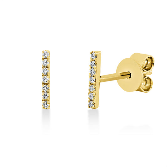 Ohrstecker 18 kt GG, 14 Brill. 0,05 ct, TW-si