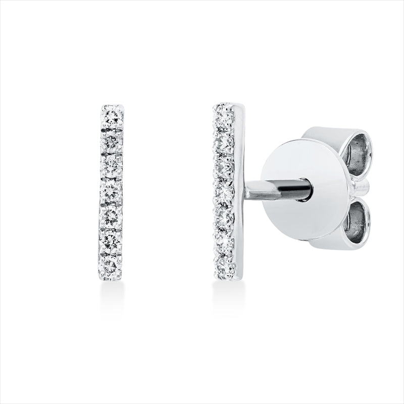 Ohrstecker 18 kt WG, 14 Brill. 0,05 ct, TW-si