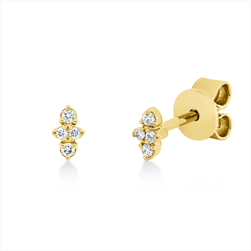 Ohrstecker 18 kt GG, 8 Brill. 0,04 ct, TW-si