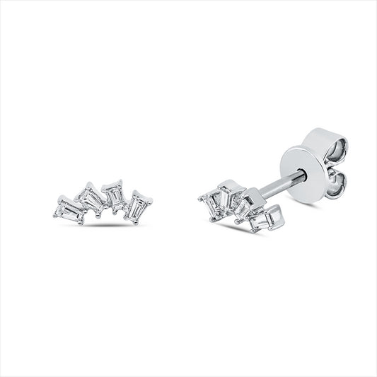 Ohrstecker 18 kt WG, 4 Trap. 0,03 ct, TW-si, 4 Trap. 0,05 ct, TW-si