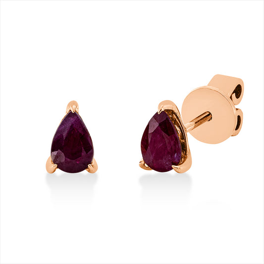 Ohrstecker 18 kt RG, 2 Rubine 0,79 ct rot
