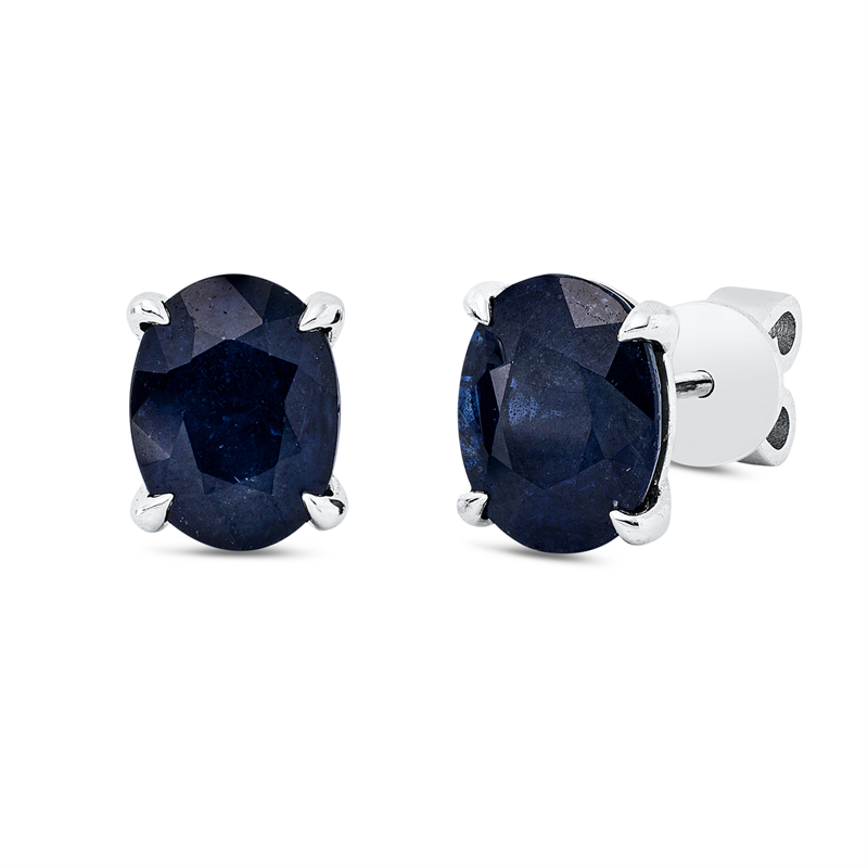 Ohrstecker 18 kt WG, 2 Saphire 4,69 ct blau