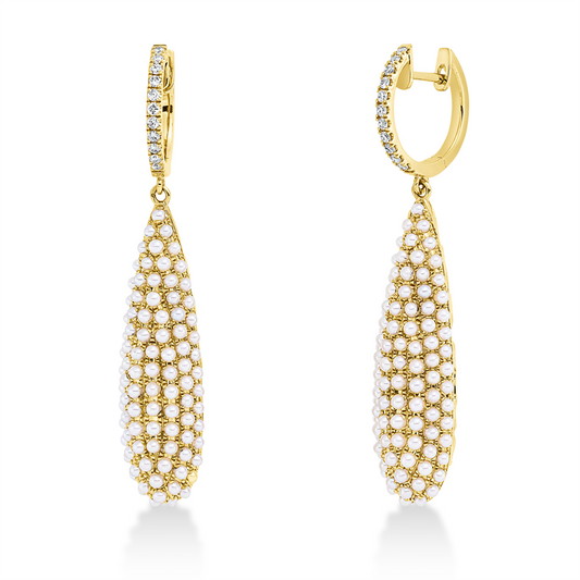 Ohrschmuck 18 kt GG, 22 Brill. 0,16 ct, TW-si, 184 ZP weiß 1,5 mm