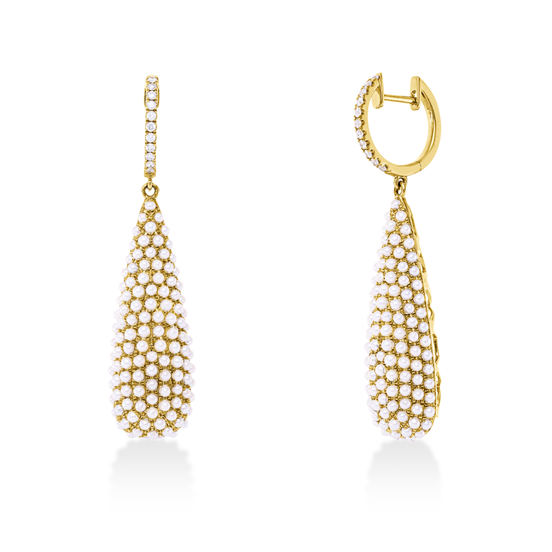 Ohrschmuck 18 kt GG, 22 Brill. 0,16 ct, TW-si, 234 ZP weiß 1,4 mm