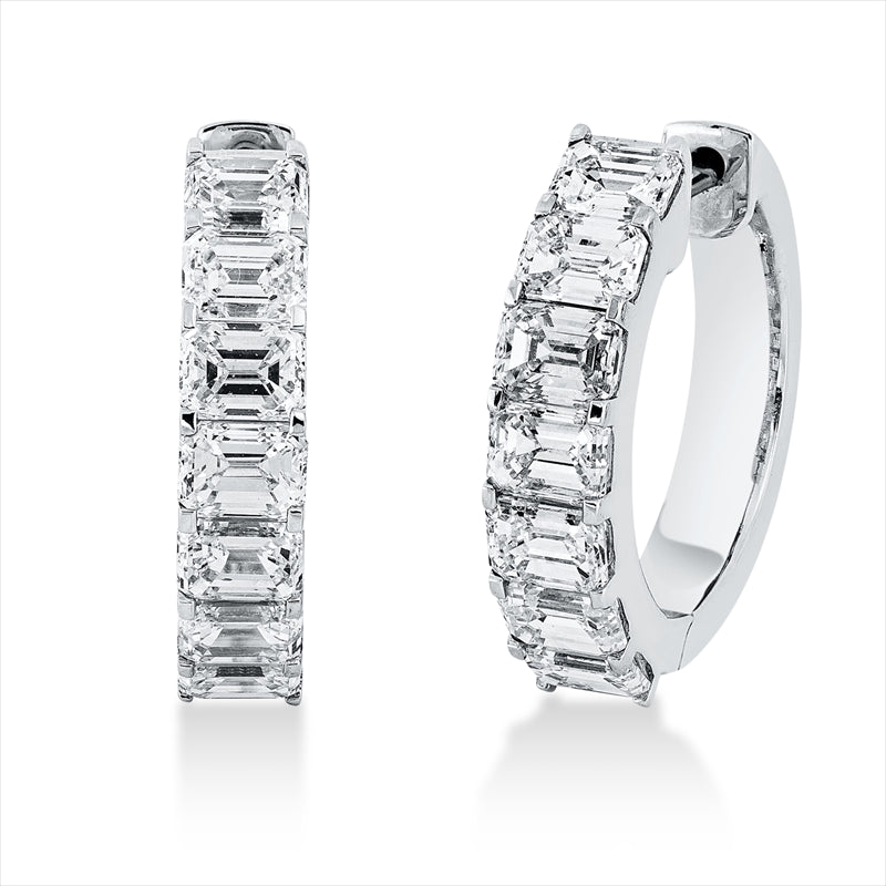 Creolen 18 kt WG, 14 Sm.schliff 4,20 ct, TW-vsi