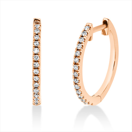 Creolen 18 kt RG, 30 Dia. 0,12 ct, W-si