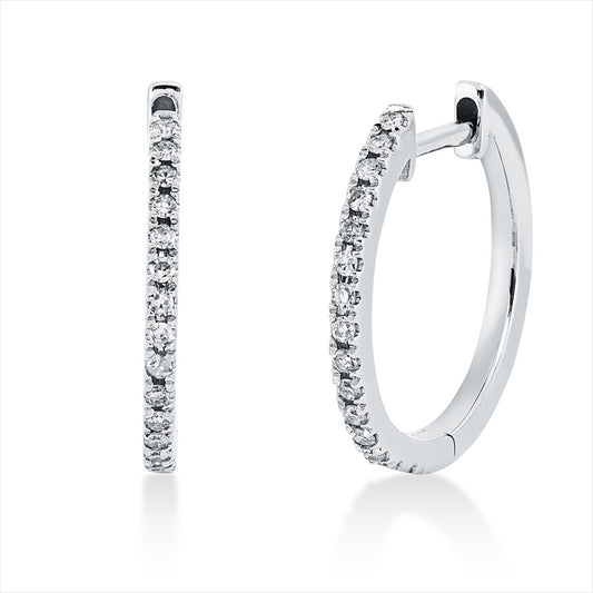Creolen 18 kt WG, 30 Dia. 0,11 ct, TW-si