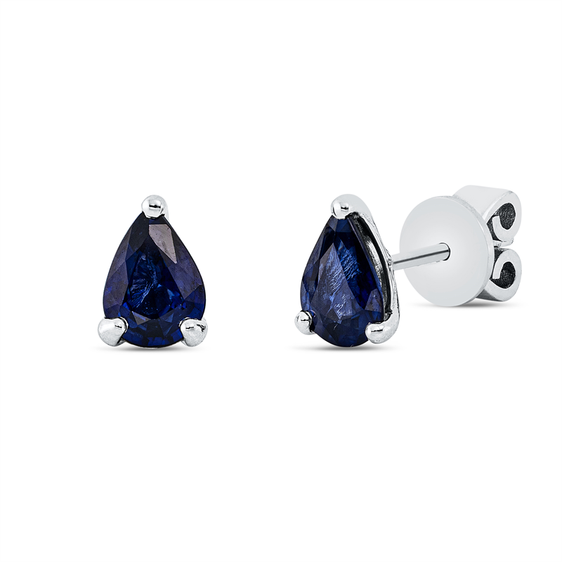 Ohrstecker 18 kt WG, 2 Saphire 1,58 ct blau