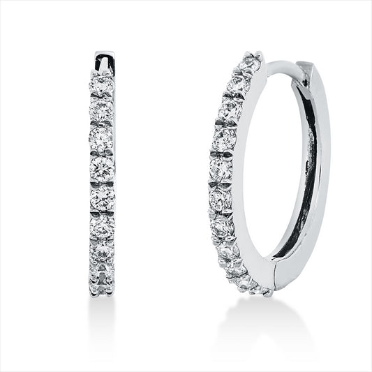 Creolen 18 kt WG, 22 Brill. 0,23 ct, F-si