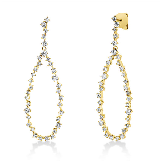 Ohrschmuck 18 kt GG, 70 Brill. 1,23 ct, TW-si