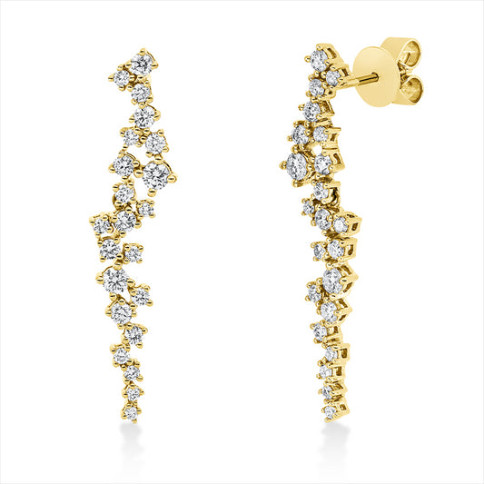 Ohrschmuck 18 kt GG, 44 Brill. 0,93 ct, TW-si