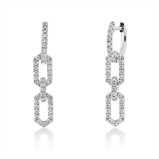 Ohrschmuck 18 kt WG, 80 Brill. 0,76 ct, TW-si