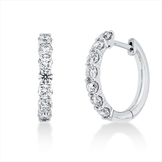 Creolen 18 kt WG, 14 Brill. 1,00 ct, TW-si