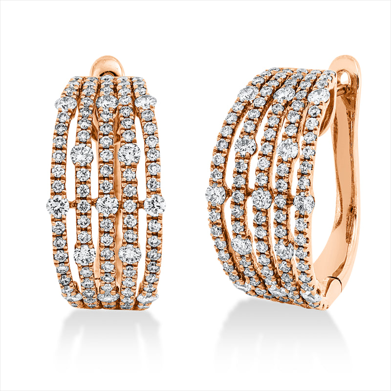 Creolen 18 kt RG, 210 Brill. 1,28 ct, TW-si