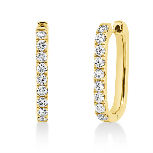 Creolen 18 kt GG, 18 Brill. 0,69 ct, TW-si