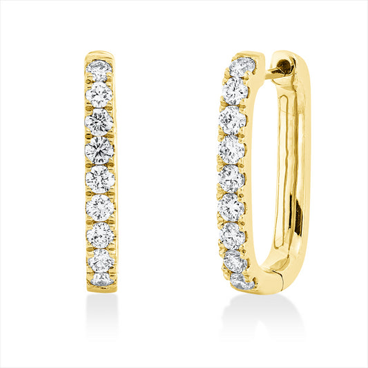 Creolen 18 kt GG, 18 Brill. 0,77 ct, TW-si