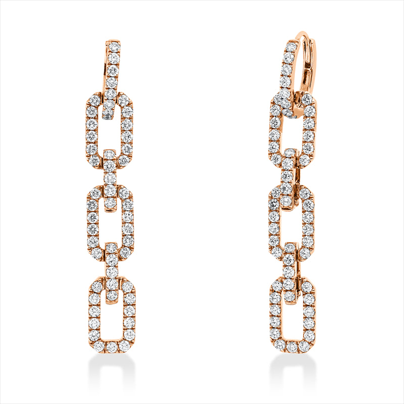 Ohrschmuck 18 kt RG, 110 Brill. 3,03 ct, TW-vsi