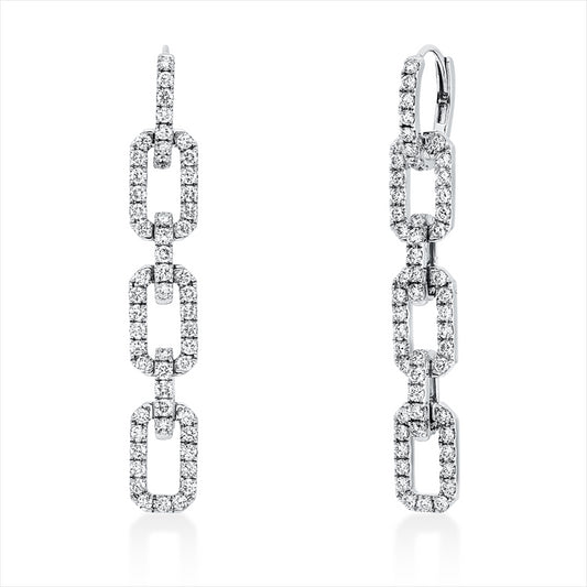 Ohrschmuck 18 kt WG, 110 Brill. 2,93 ct, TW-vsi