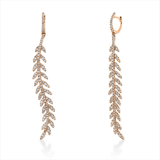 Ohrschmuck 18 kt RG, 238 Brill. 1,85 ct, TTLB-si