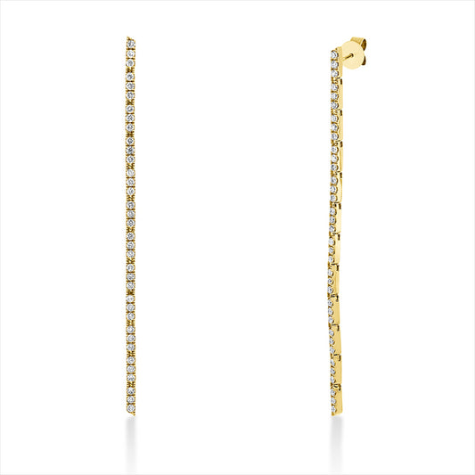 Ohrschmuck 18 kt GG, 72 Brill. 1,38 ct, I-si