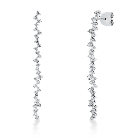 Ohrschmuck 18 kt WG, 58 Brill. 1,21 ct, TW-si