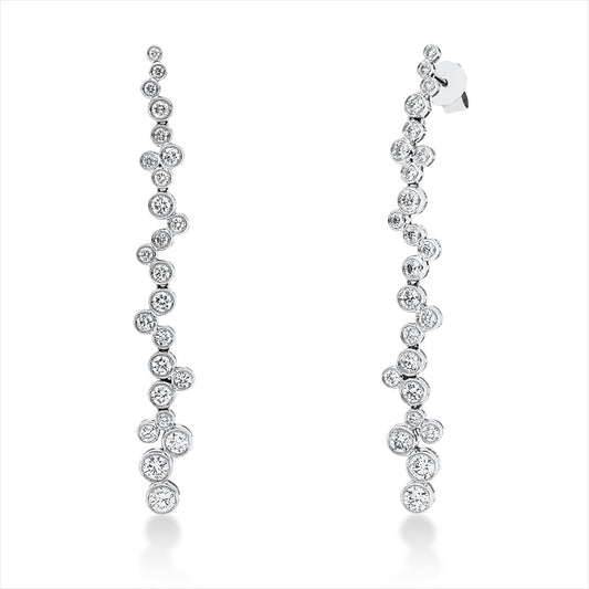 Ohrschmuck 18 kt WG, 48 Brill. 2,39 ct, TW-si