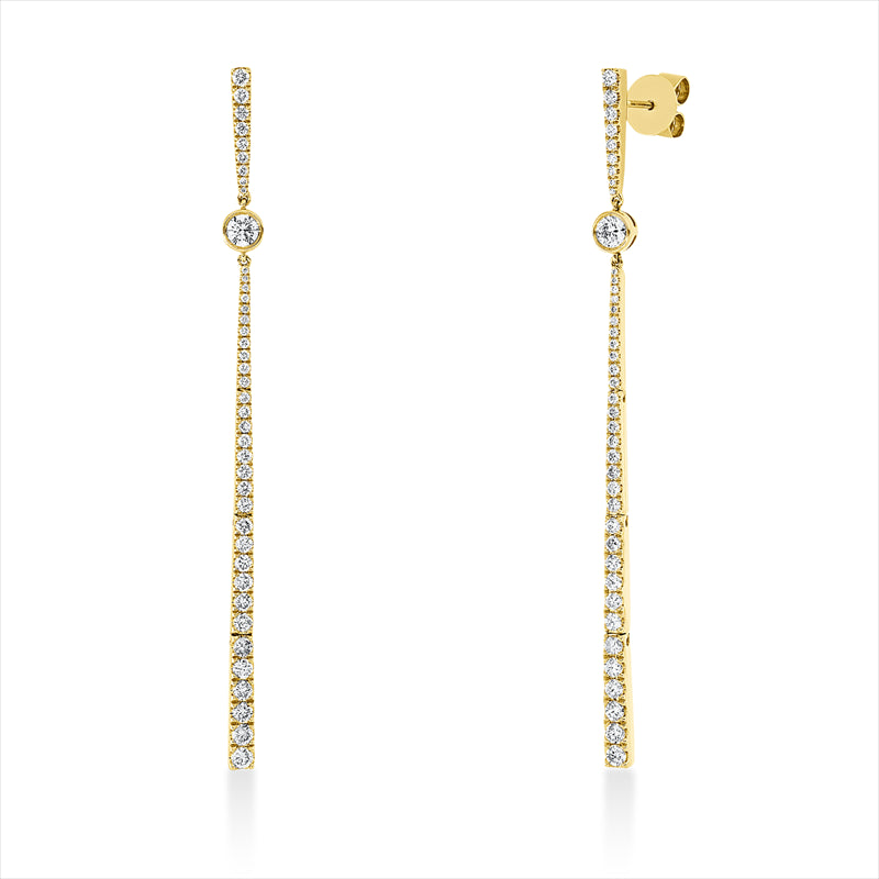 Ohrschmuck 18 kt GG, 82 Brill. 1,33 ct, I-si