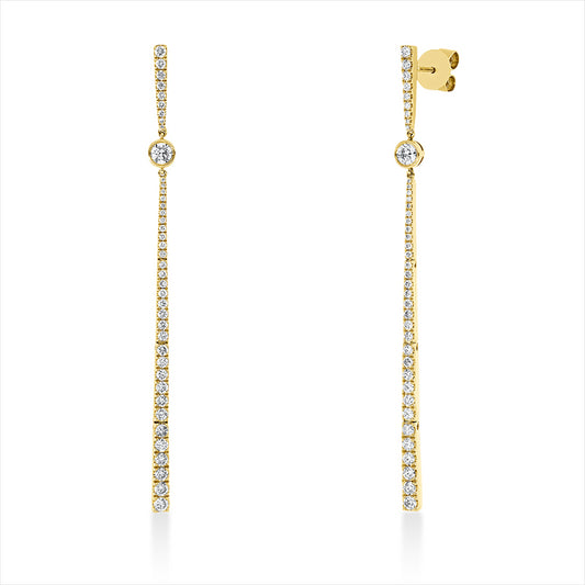 Ohrschmuck 18 kt GG, 82 Brill. 1,33 ct, I-si