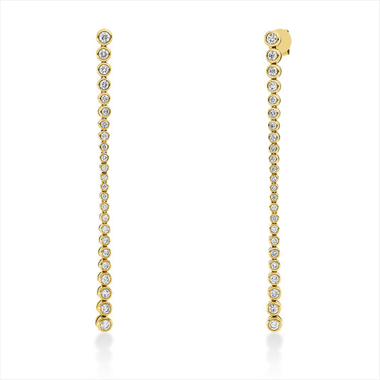 Ohrschmuck 18 kt GG, 48 Brill. 1,37 ct, TW-si