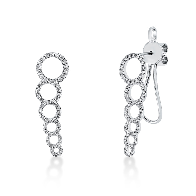 Ohrschmuck 18 kt WG, 128 Brill. 0,54 ct, TW-si