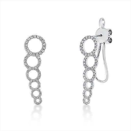 Ohrschmuck 18 kt WG, 128 Brill. 0,54 ct, TW-si