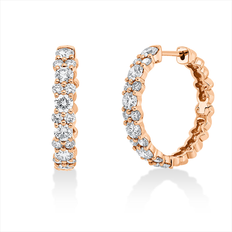 Ohrschmuck 18 kt RG, 32 Brill. 1,36 ct, TW-si