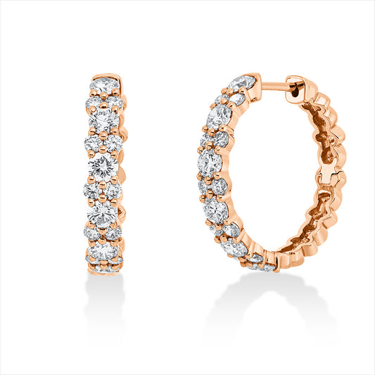 Ohrschmuck 18 kt RG, 32 Brill. 1,36 ct, TW-si