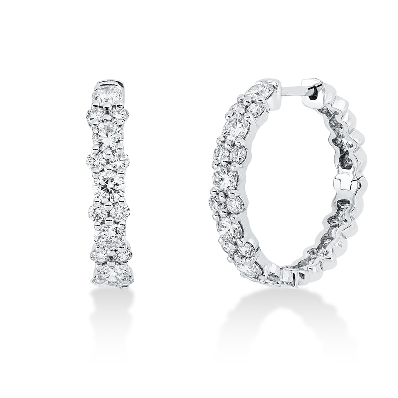 Ohrschmuck 18 kt WG, 32 Brill. 1,28 ct, TW-si