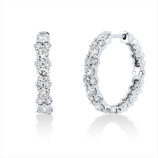 Ohrschmuck 18 kt WG, 32 Brill. 1,28 ct, TW-si