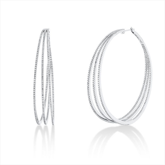 Ohrschmuck 18 kt WG, 774 Brill. 3,16 ct, TW-si